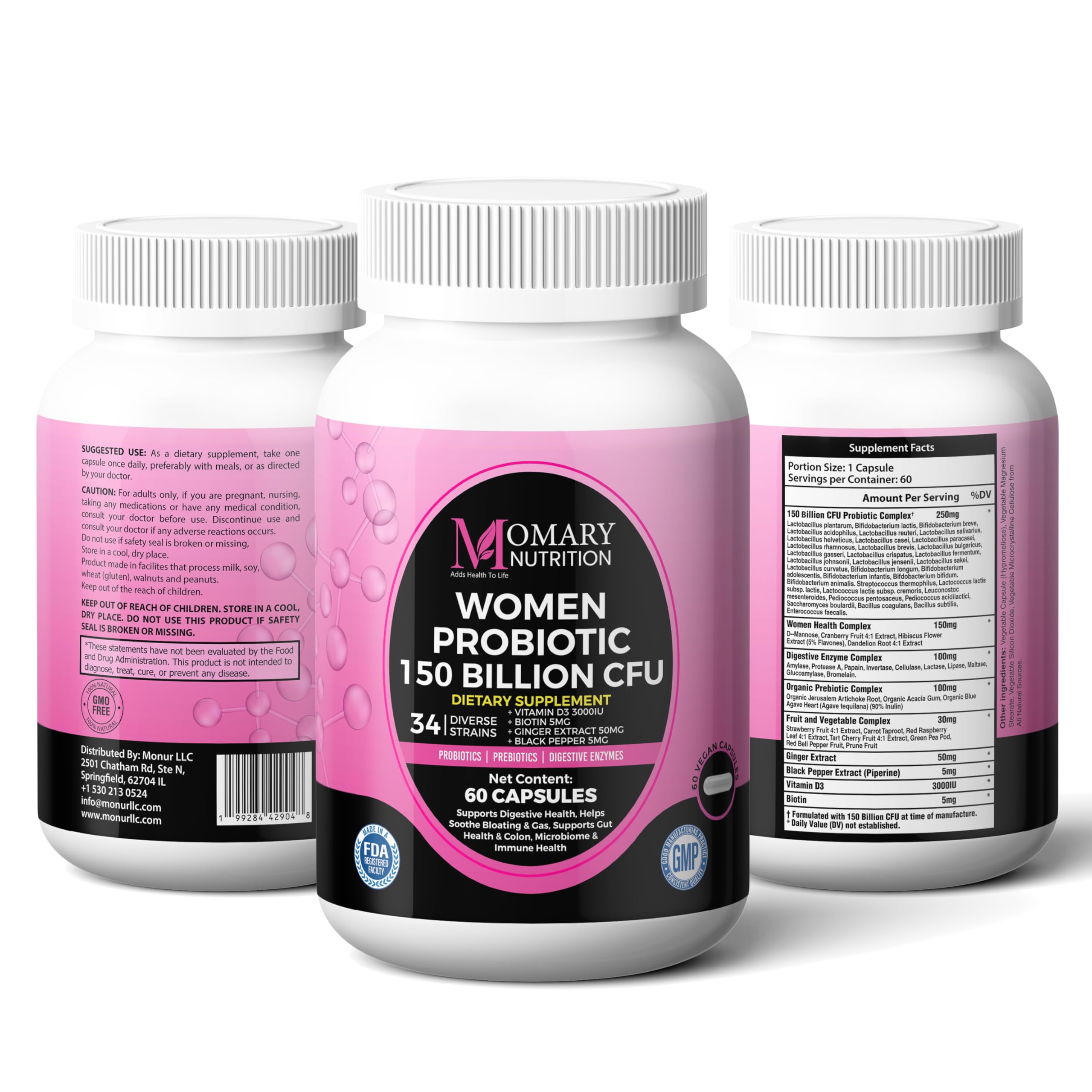 Broad-spectrum probiotic strains including Lactobacillus and Bifidobacterium