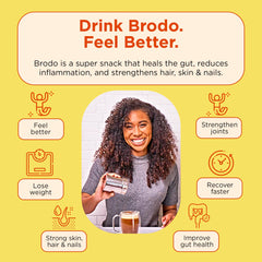 Cup of hot Brodo organic bone broth ready to sip