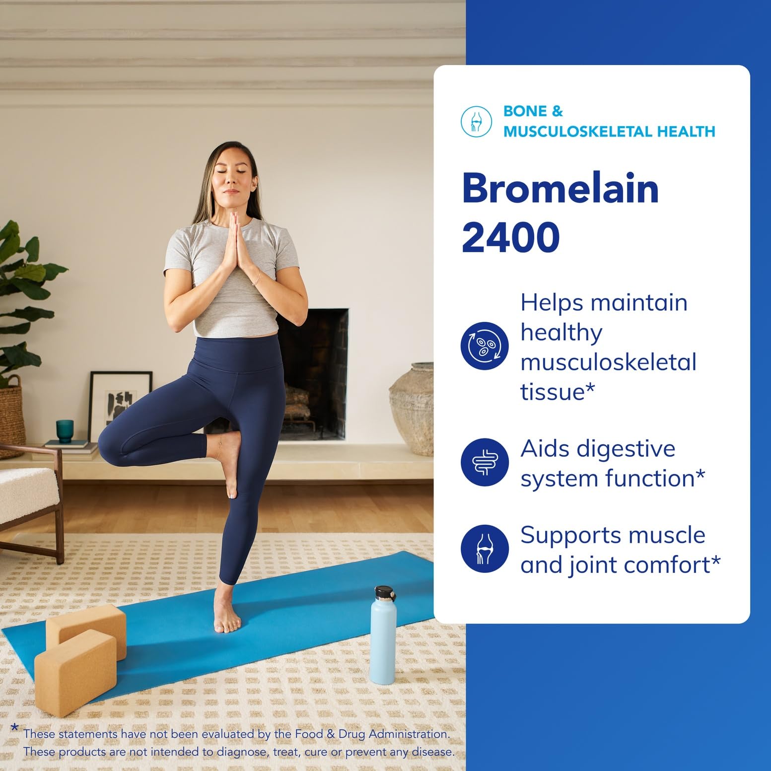 Nutrition label / supplement facts for Bromelain 2400 500 mg