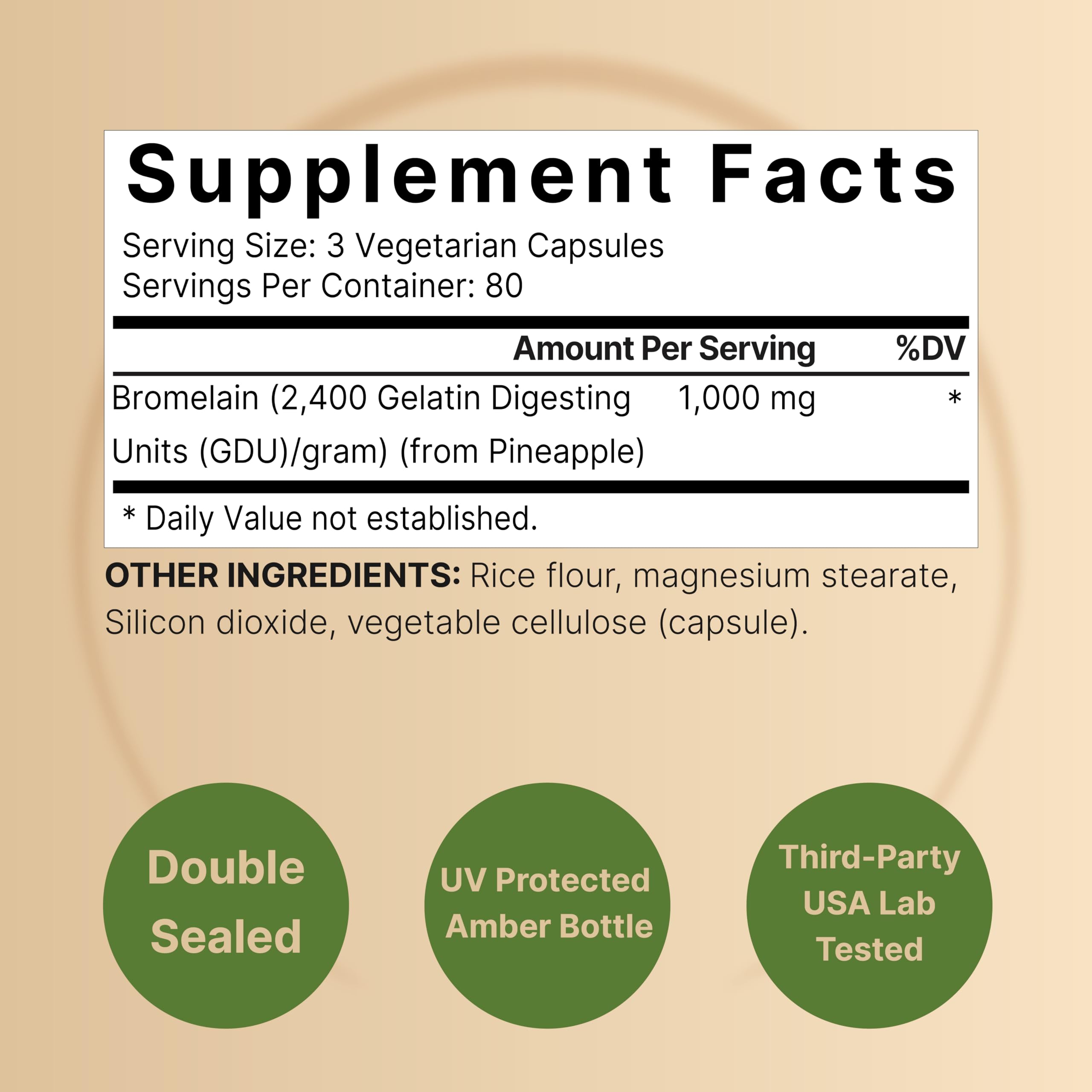 Bromelain 2,400 GDU enzyme potency