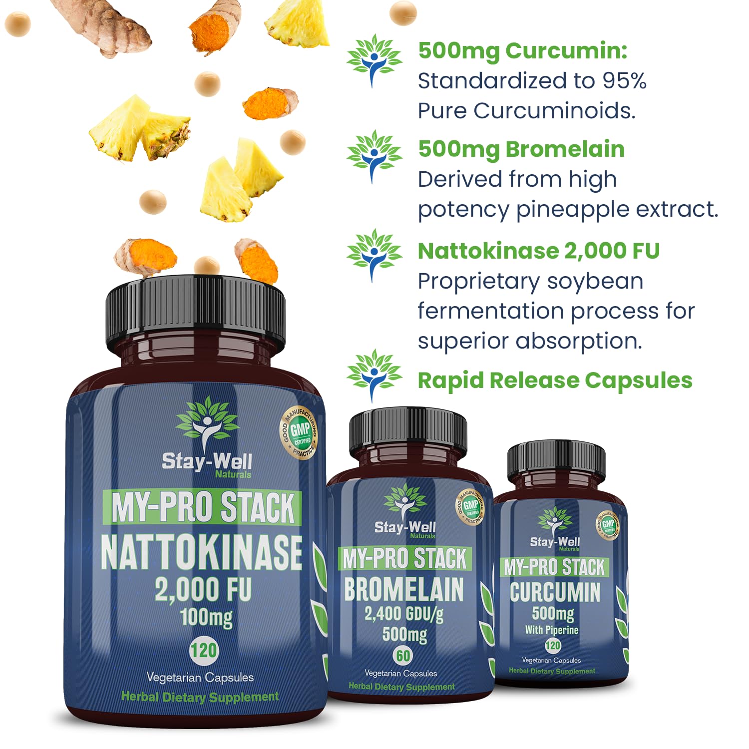 Bromelain 500 mg bottle label