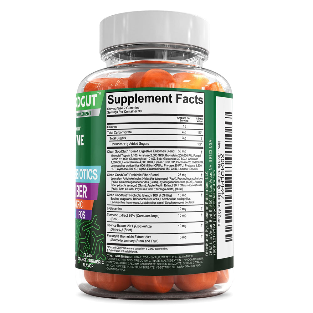 Ingredients display: bromelain, apple pectin, inulin and FOS