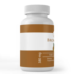 Close-up of Bromelain capsules label showing no additives