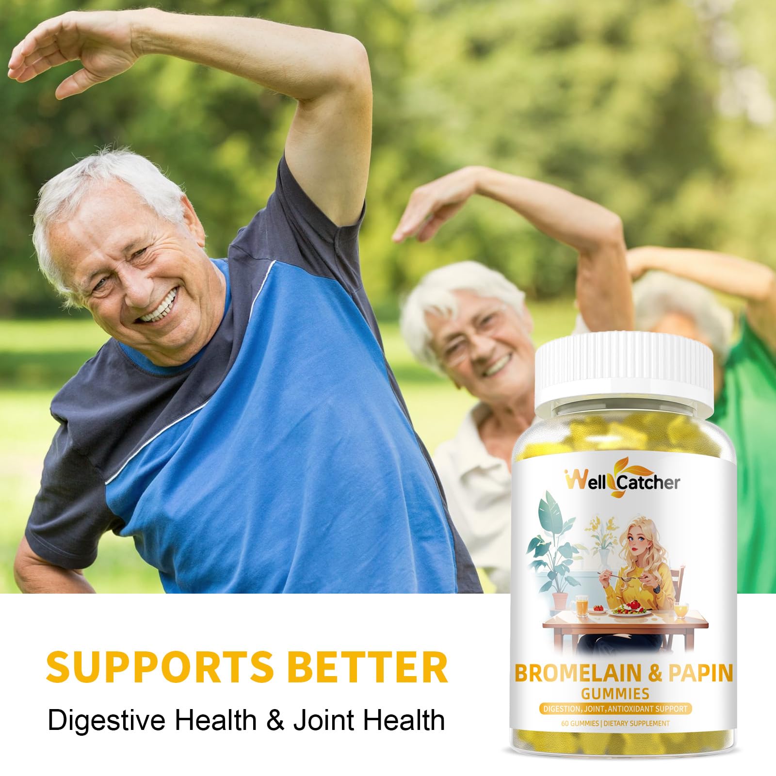 Gummies labeled vegan, gluten-free and non-GMO