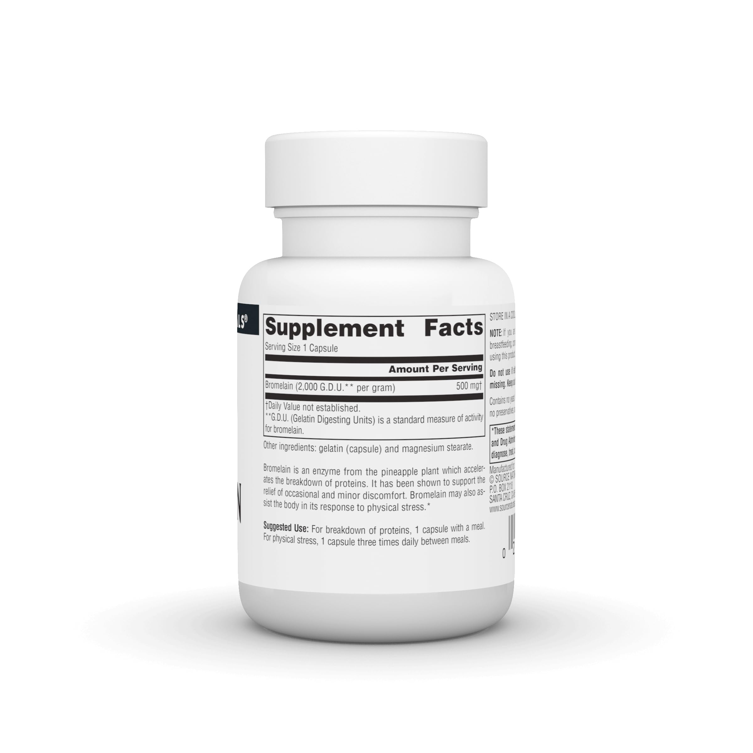 Bromelain ingredient label