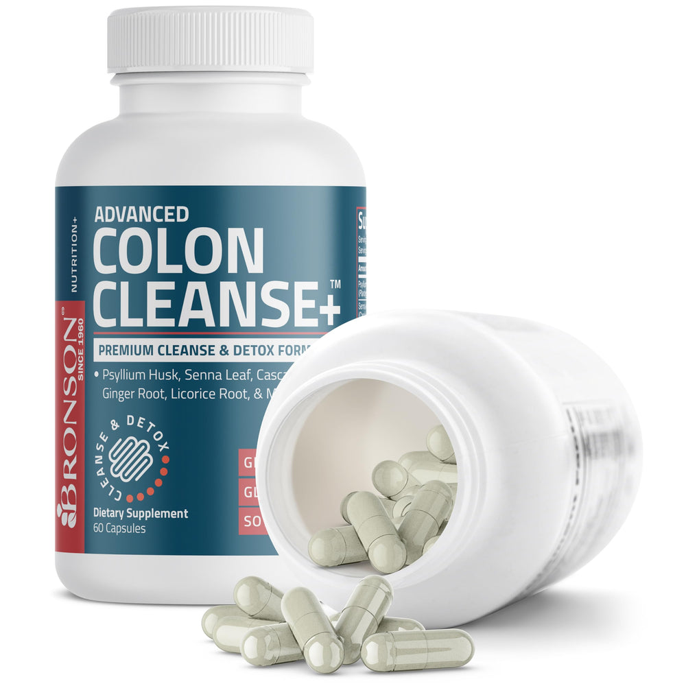 Bronson Advanced Colon Cleanse ginger root icon on box.