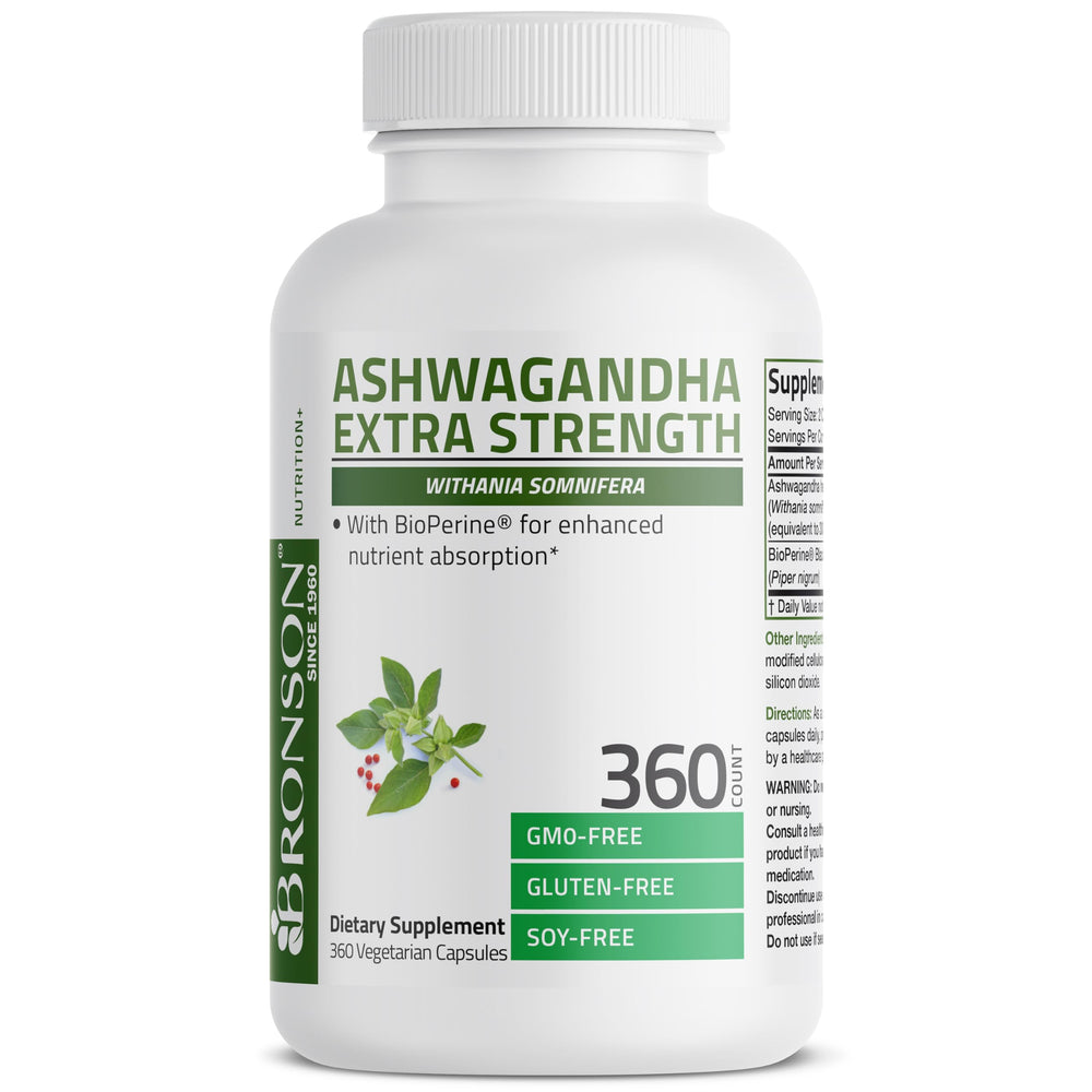 Bronson Ashwagandha bottle label and branding