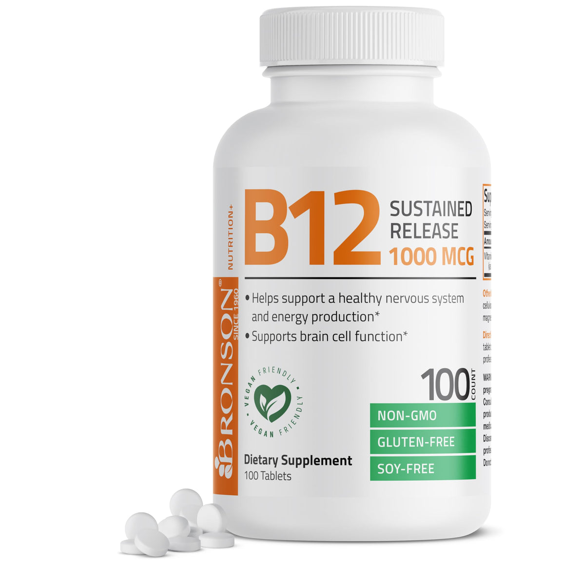 Bronson Vitamin B12 1000 mcg sustained release tablet - front view