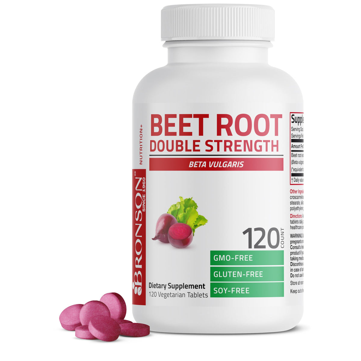 Bronson Beet Root Double Strength bottle label close-up