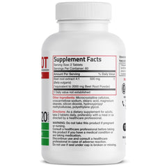 Bronson Beet Root Extra Strength bottle – back label with supplement facts.