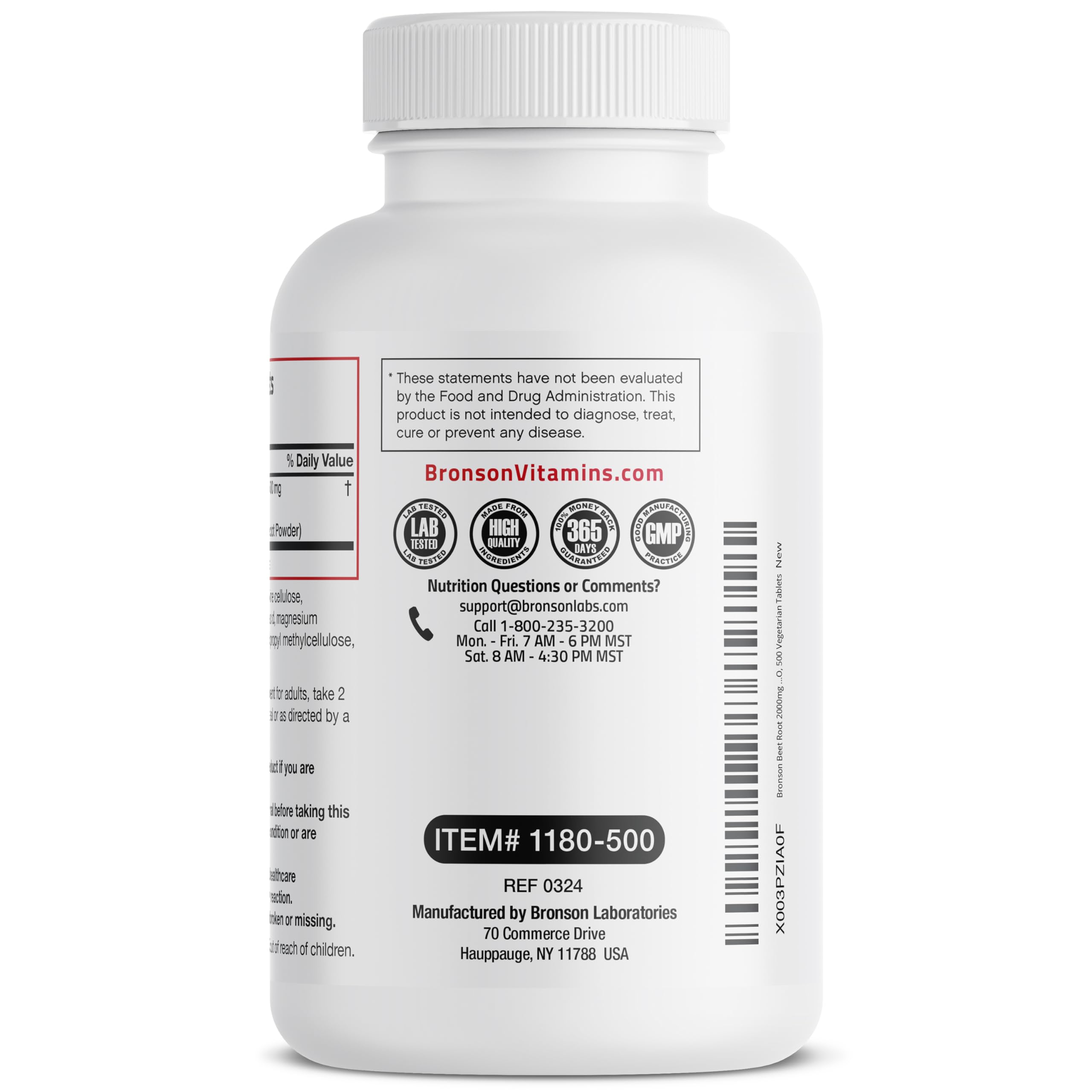 Beet root ingredient label close-up