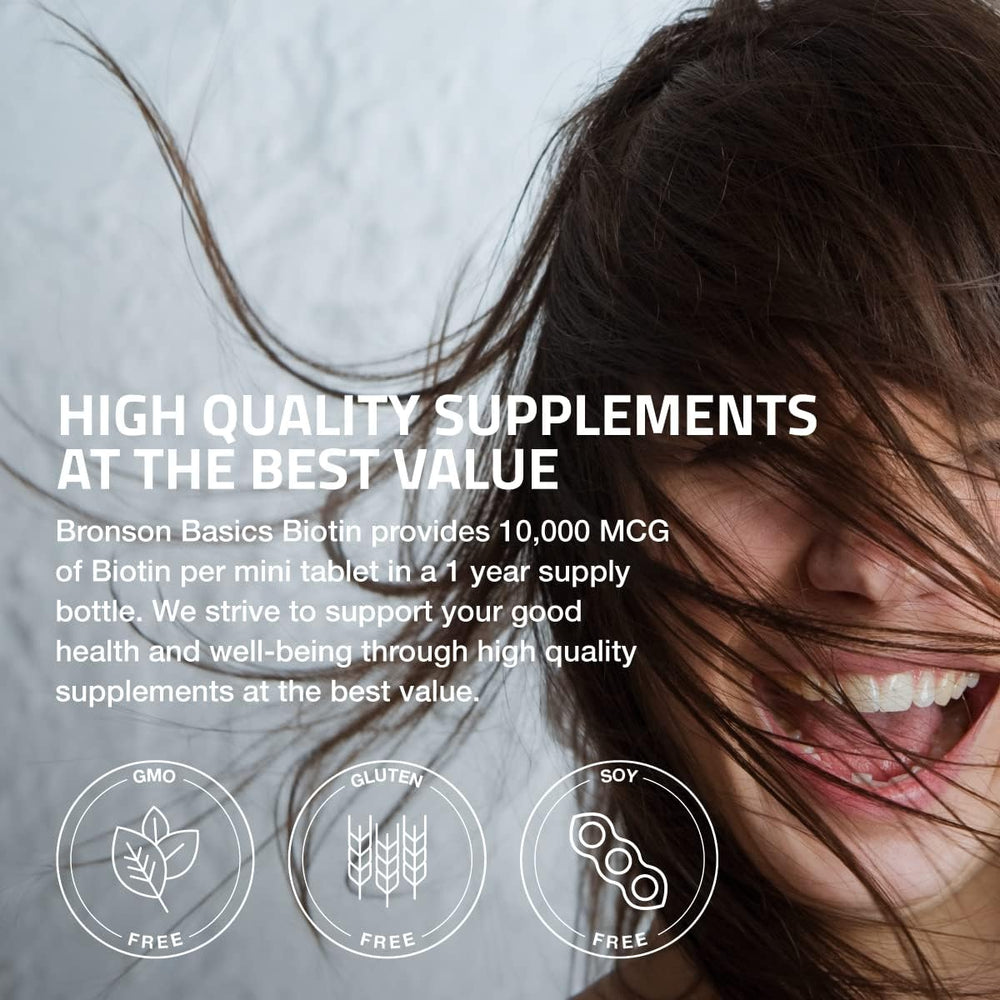 Vegan/vegetarian-friendly Bronson Biotin 10,000 mcg