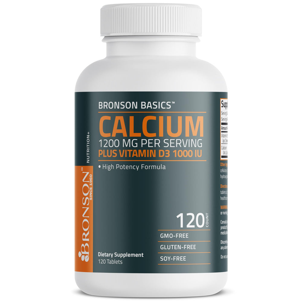 Bronson Calcium 1200mg with Vitamin D3 1000 IU bottle