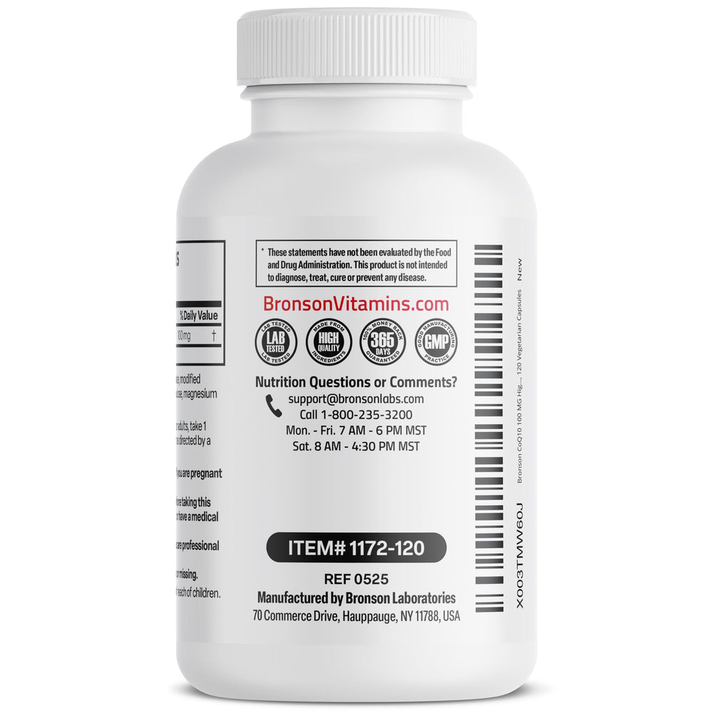 Eight vegetarian capsules shown with label details