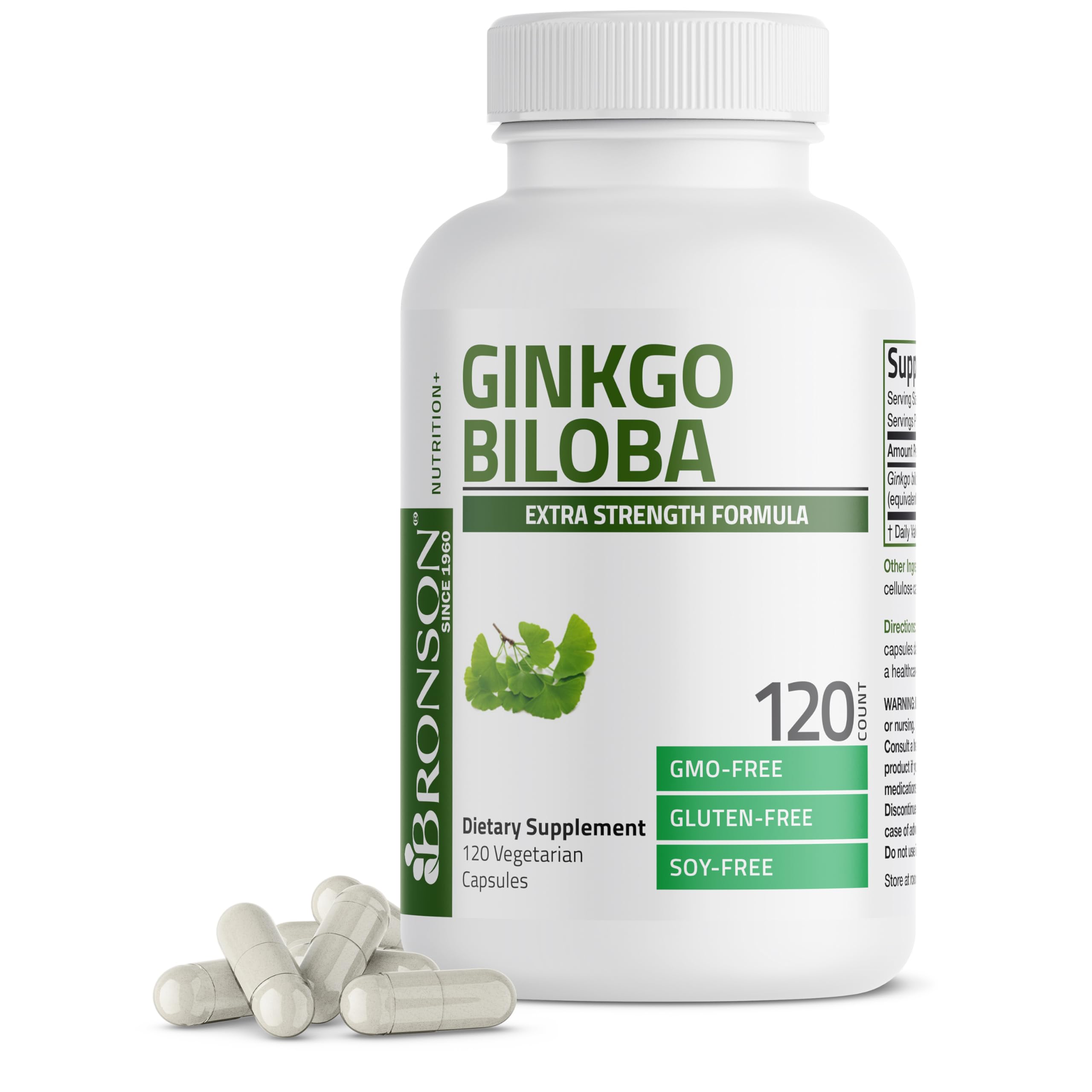 Bronson Ginkgo Biloba Extra Strength bottle front view