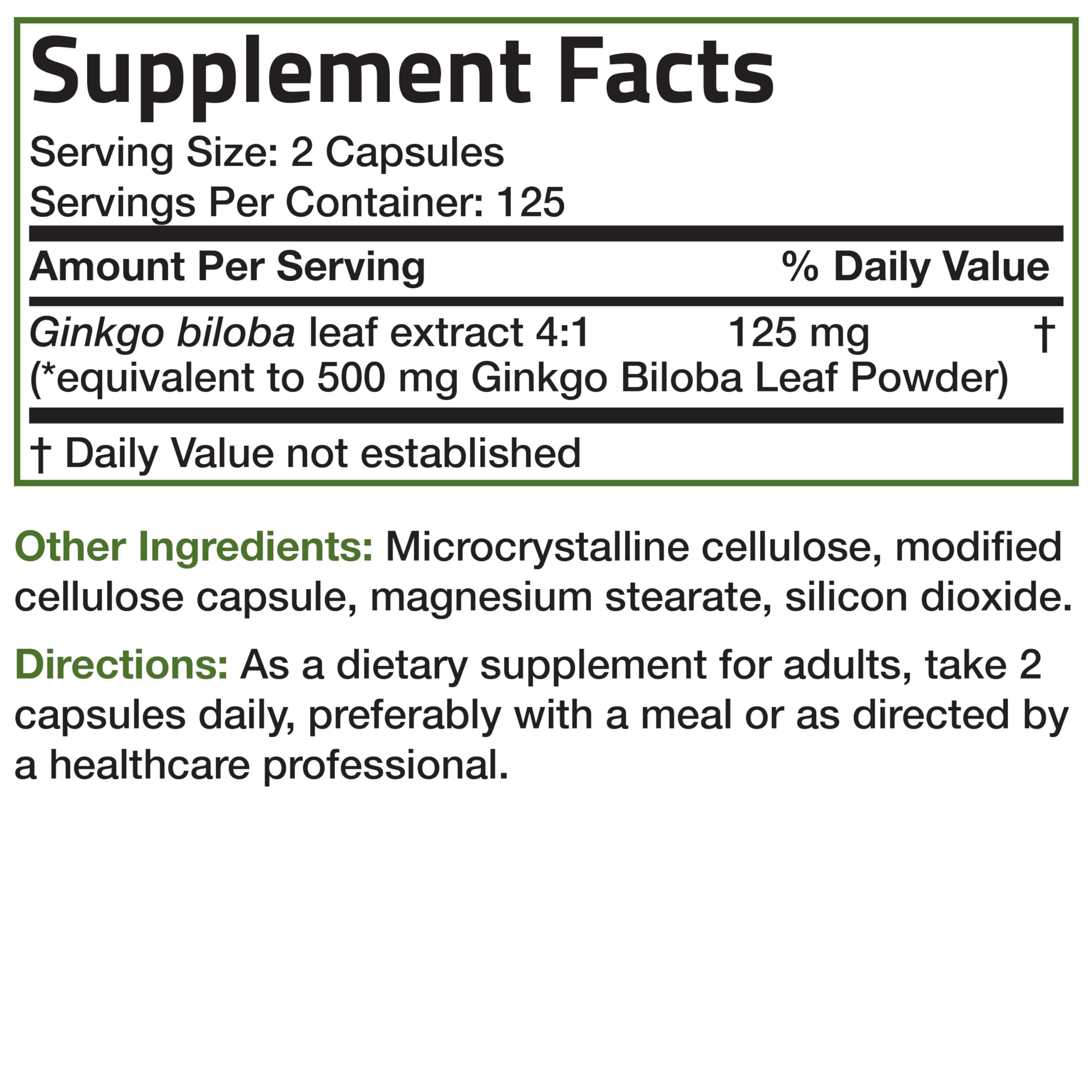 Bronson Ginkgo Biloba capsules on a bright counter ready for daily use.