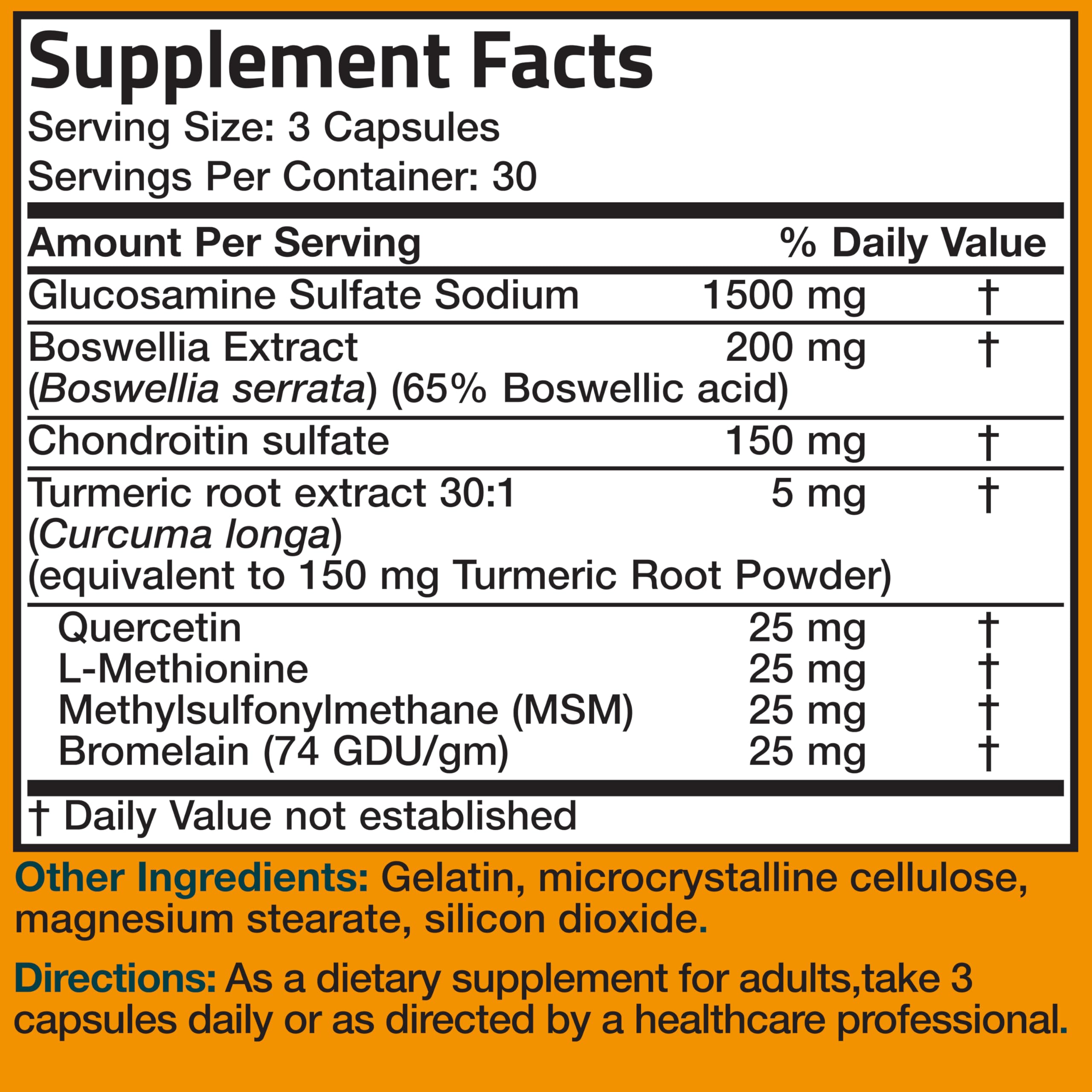 Bronson joint health formula product packaging