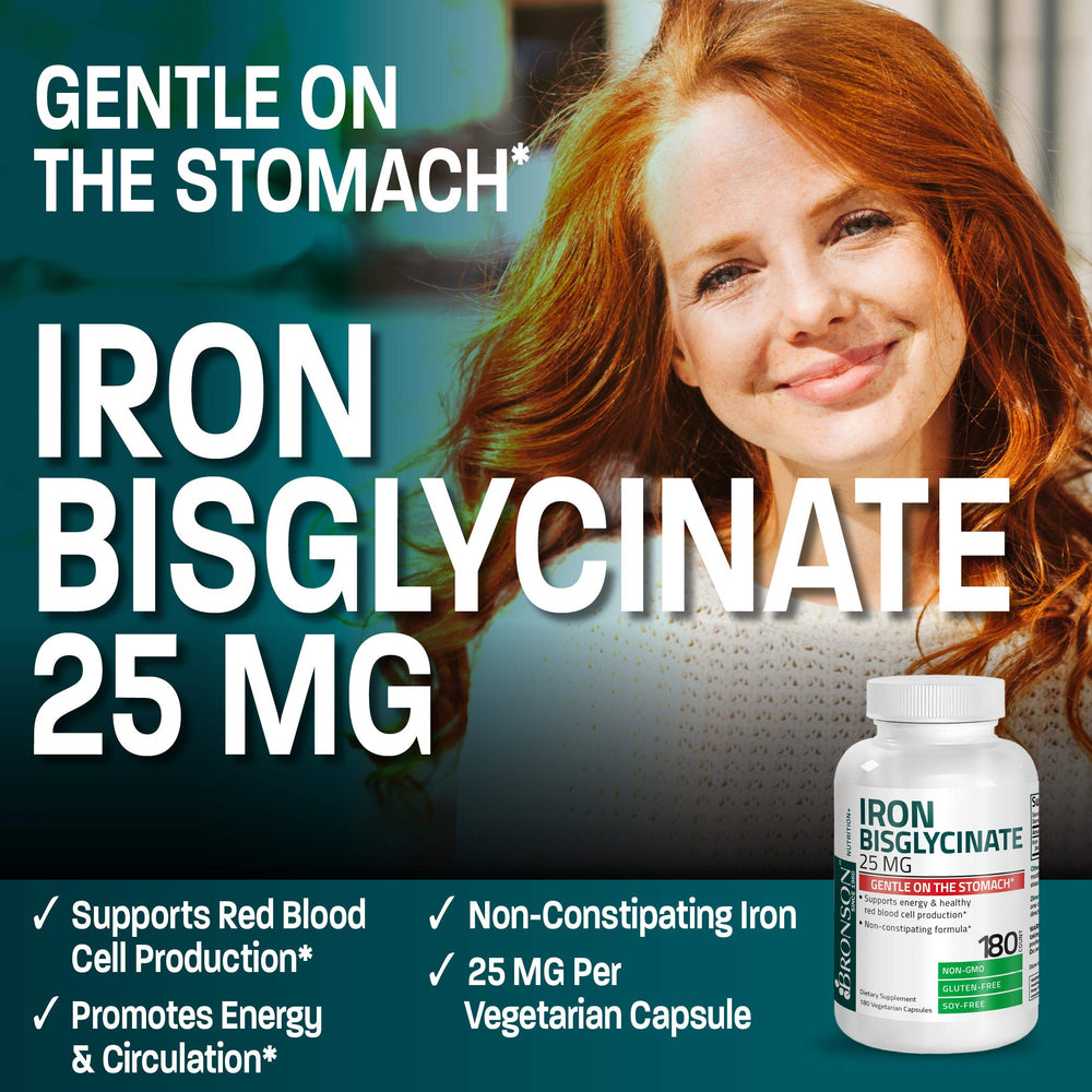 Non-GMO, gluten-free and soy-free iron bisglycinate supplement