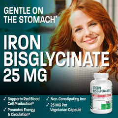 Non-GMO, gluten-free and soy-free iron bisglycinate supplement