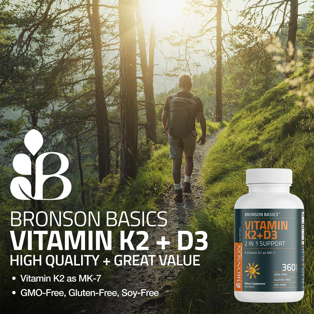 Per-tablet amount of 90 mcg Vitamin K2 (MK-7) and 5000 IU D3