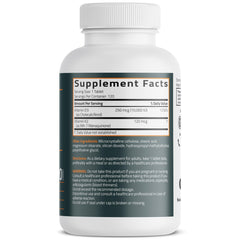 Close-up of bottle label showing 120 mcg K2 MK-7 and 10,000 IU D3