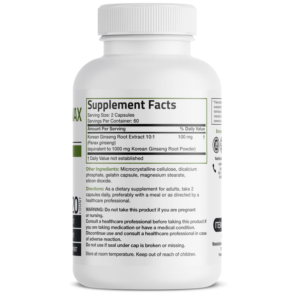 Close-up of Korean Panax Ginseng extract capsules