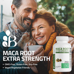 Supplement facts panel for Maca Root capsules
