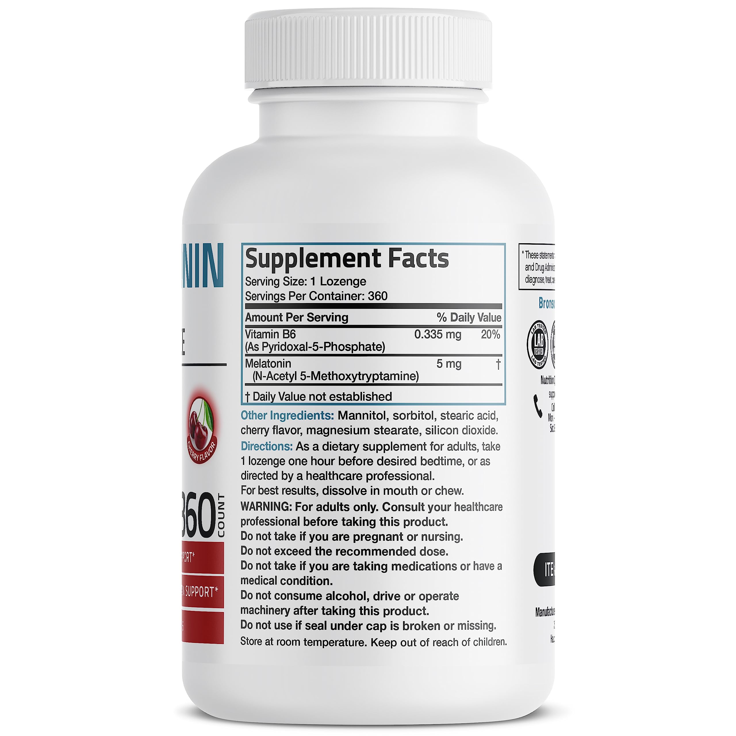 Cherry flavor Melatonin fast-dissolve chewables for sleep support