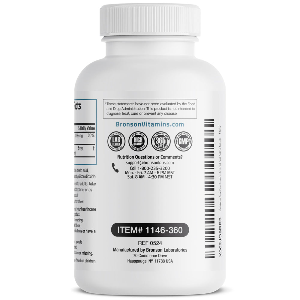 Vegetarian chewable melatonin lozenges by Bronson