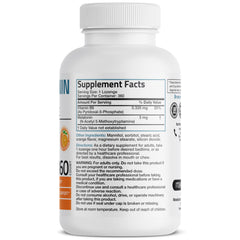 Close-up of Bronson Melatonin orange flavor lozenges