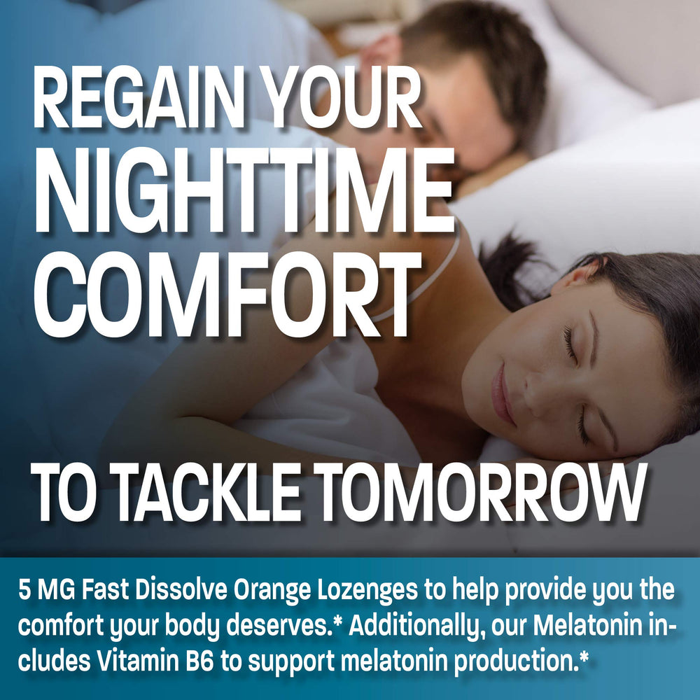 Back label with dosage instructions for Bronson Melatonin lozenges