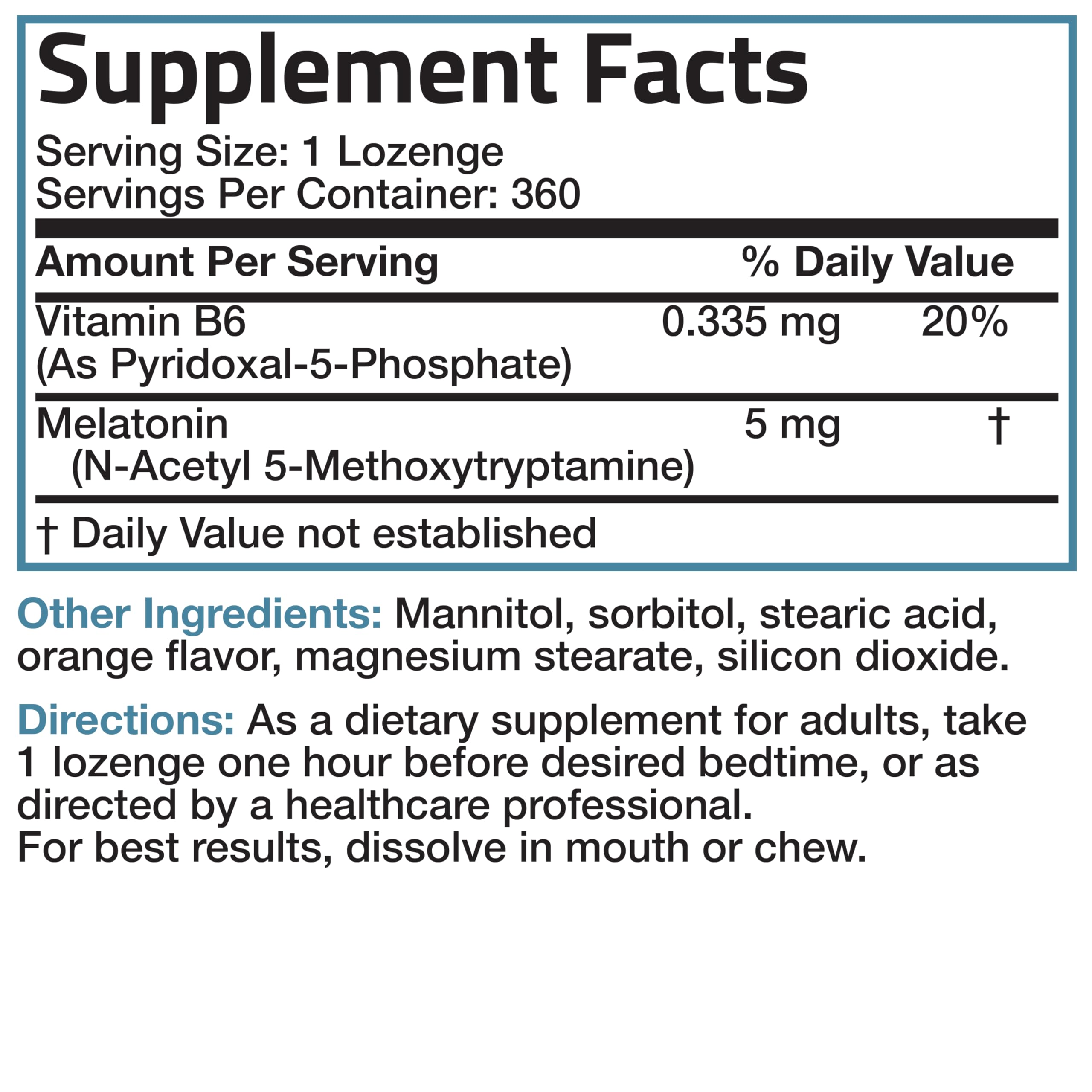 Product packaging emphasizing fast-dissolve orange lozenges
