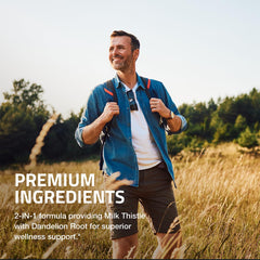 Herbal ingredients: milk thistle and dandelion root