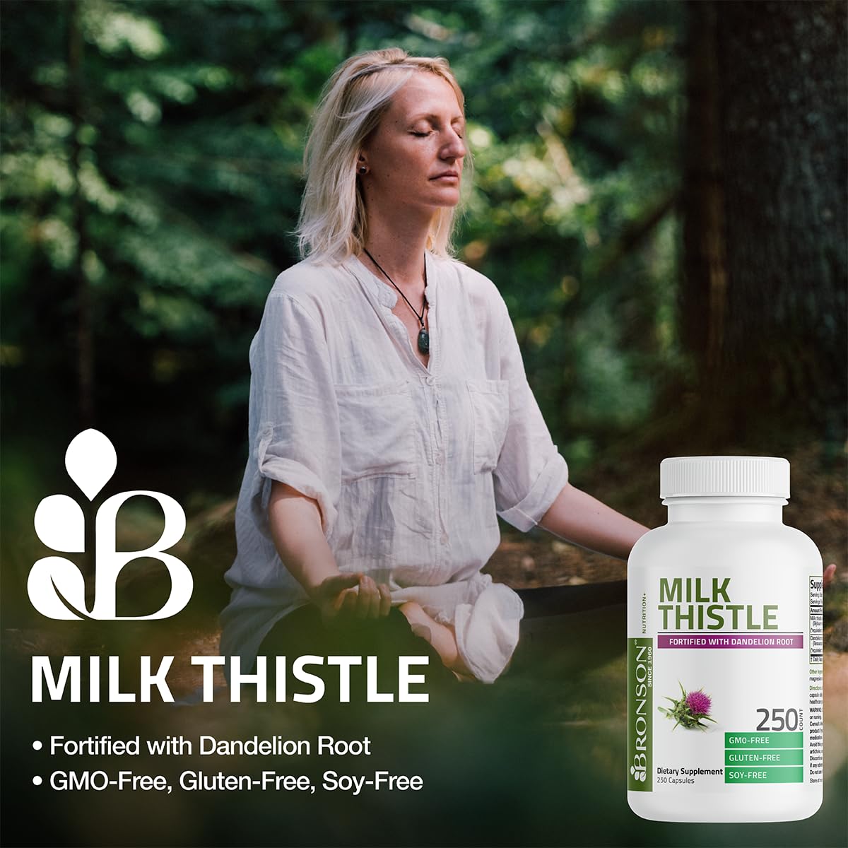 Ingredients list for Bronson Milk Thistle with Dandelion Root