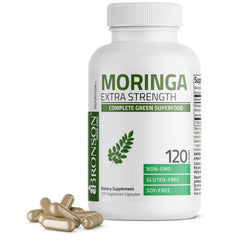 Bronson Moringa Extra Strength Capsules bottle with label