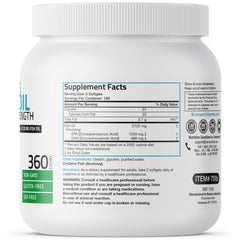 Close-up of bottle label highlighting 2720 mg total Omega-3 per serving