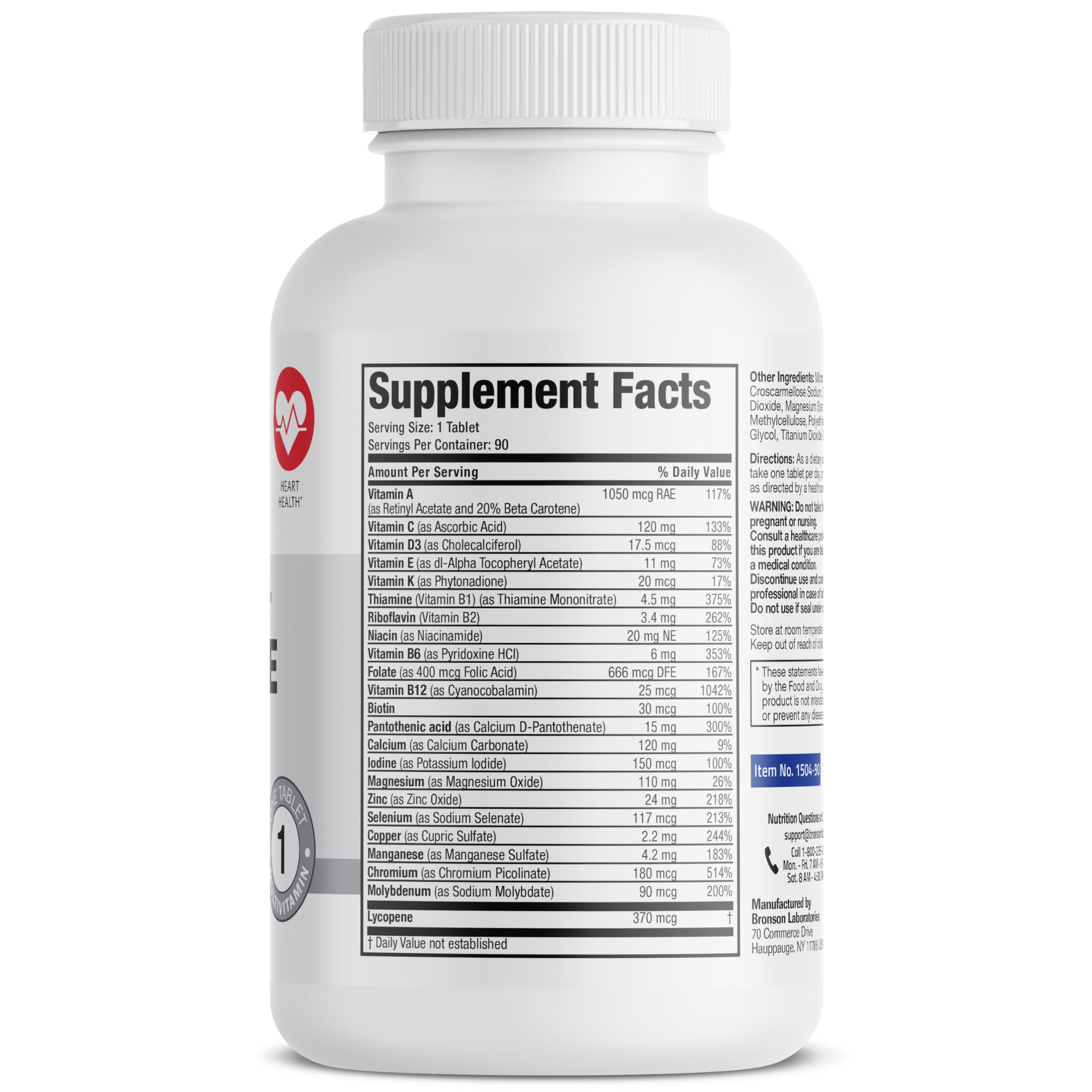 Back view of Bronson ONE Daily Men's 50+ bottle