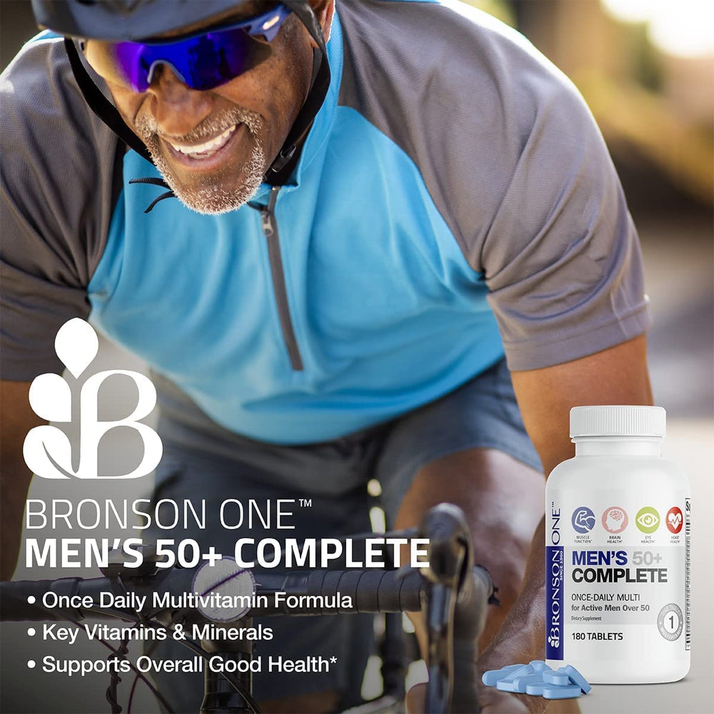 Bronson ONE Daily Mens 50+ complete multivitamin label