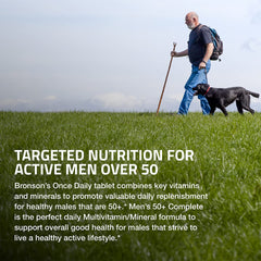 Close-up of Bronson ONE Daily Mens 50+ tablet