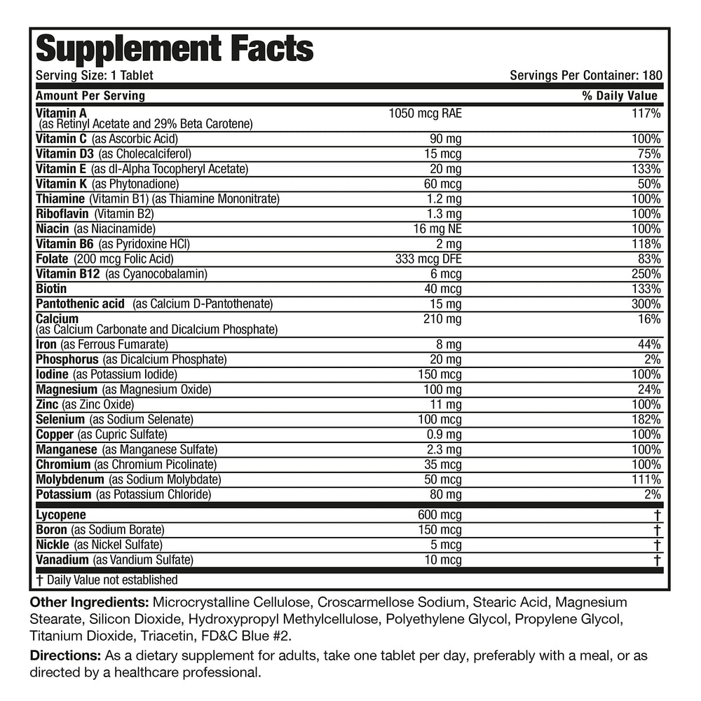 180 tablets bottle labeled Bronson ONE Daily Men's Complete