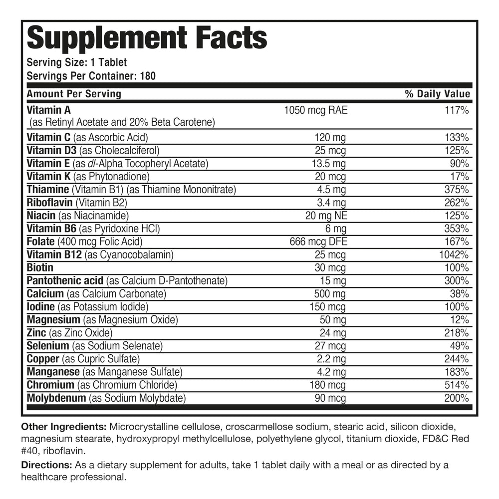 Close-up of Bronson ONE bottle with tablets