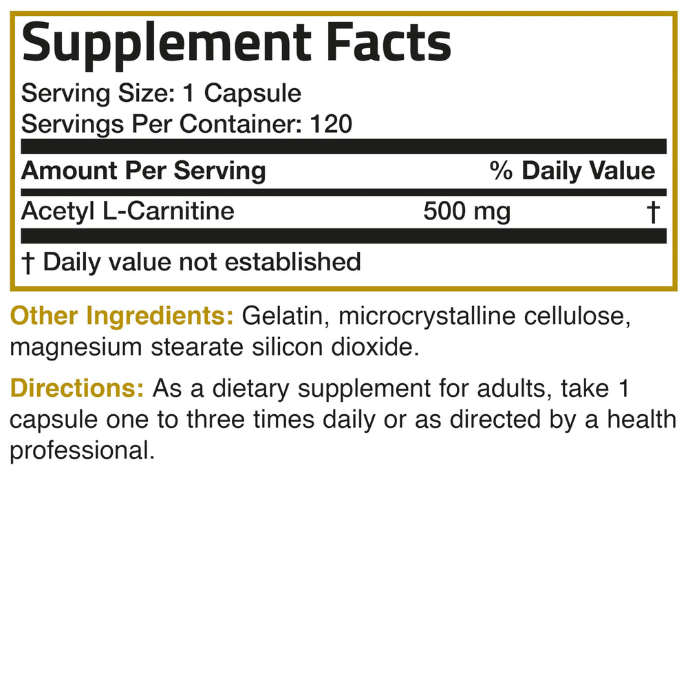 Back packaging and lifestyle image for Bronson Acetyl L-Carnitine