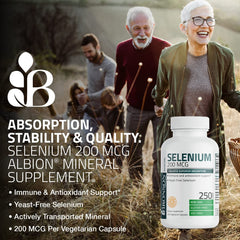 Bronson Selenium packaging showing non-GMO, gluten-free and soy-free