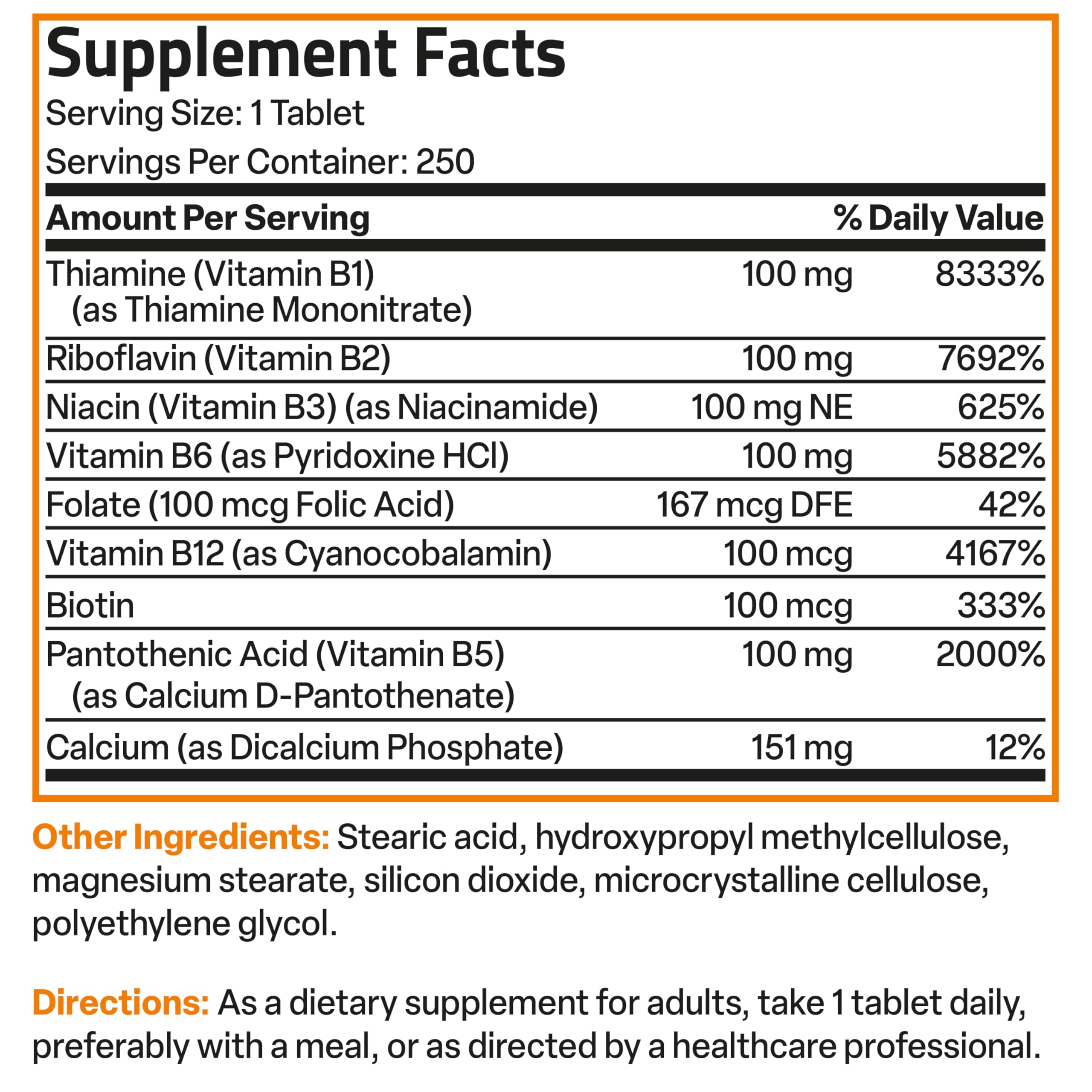 250-tablet bottle image for Bronson Super B 100