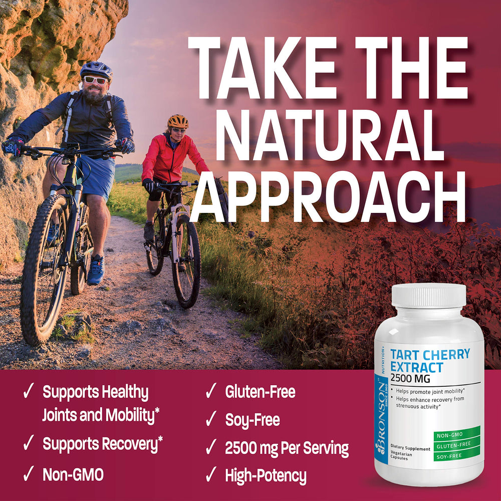 Non-GMO and gluten-free badges on Tart Cherry Extract label