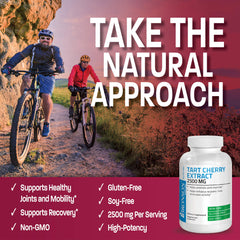 Non-GMO and gluten-free badges on Tart Cherry Extract label