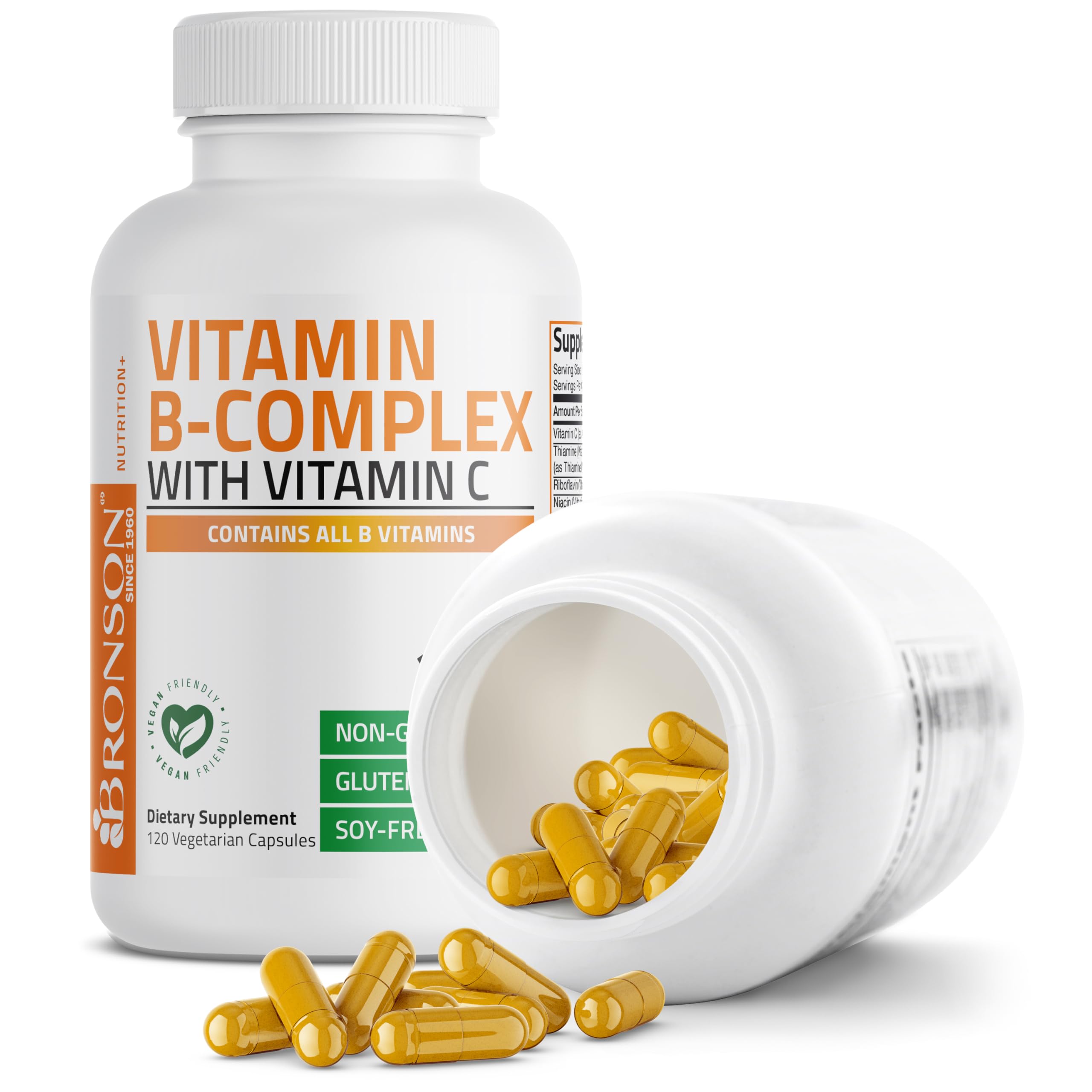 Side-by-side of B vitamins and Vitamin C ingredients