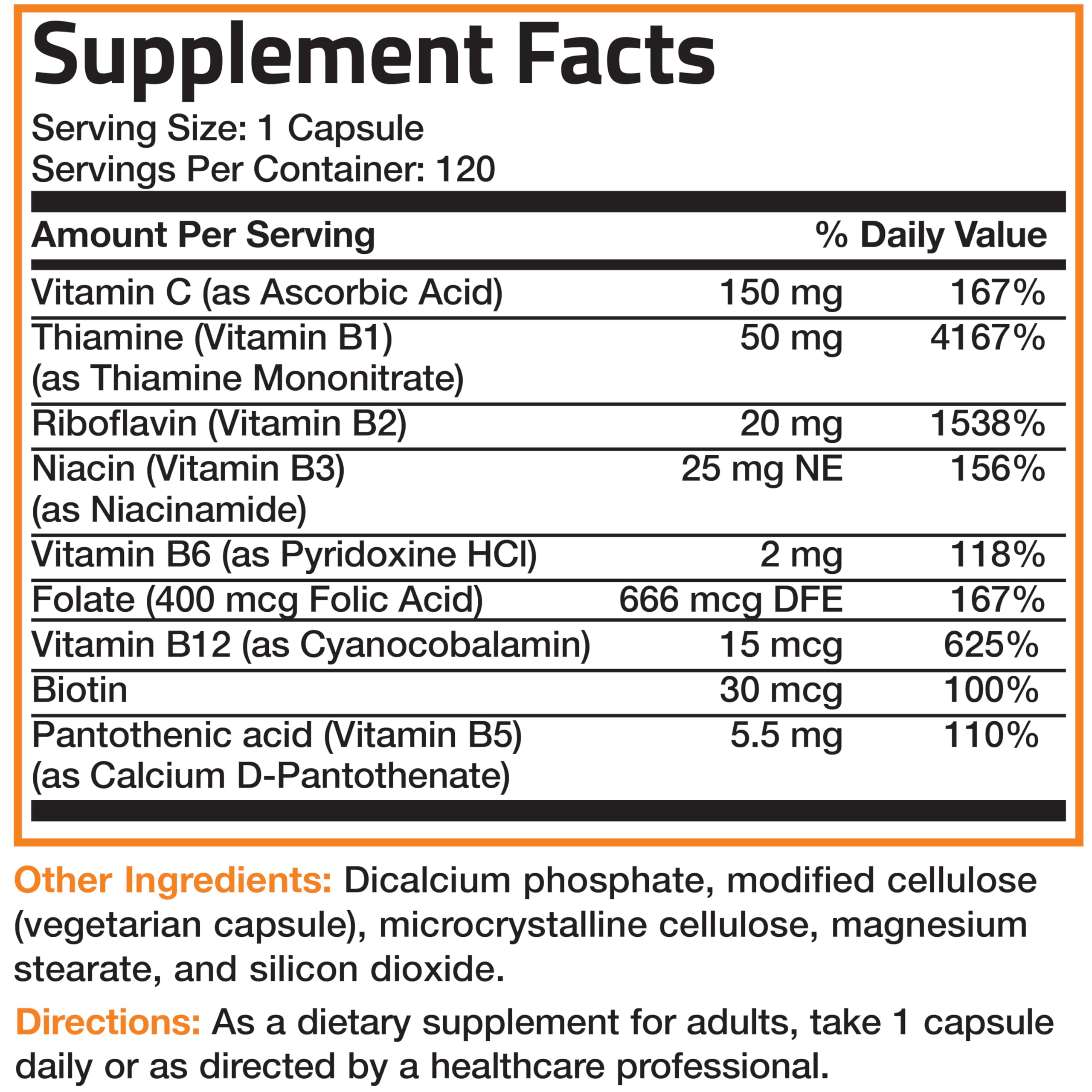Bronson B Complex with Vitamin C bottle with seal and cap