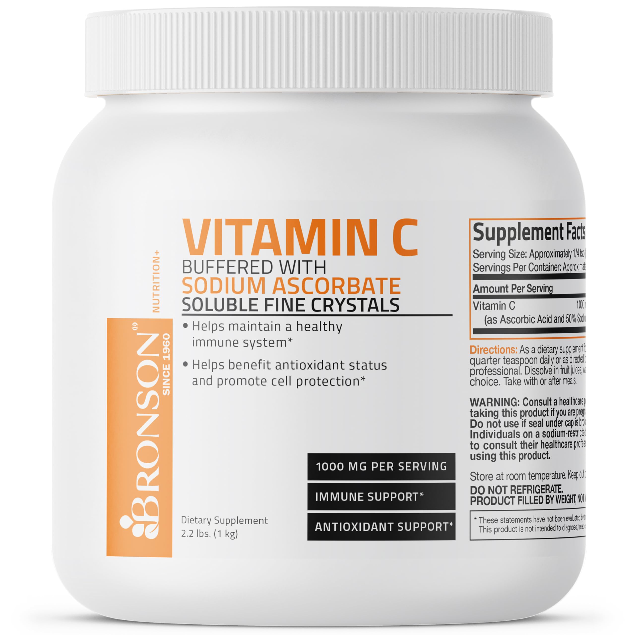 Digestive-friendly vitamin C powder suitable for sensitive systems