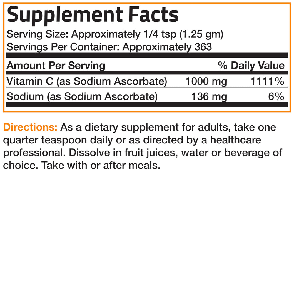 Vitamin C powder used for immune support and antioxidant protection